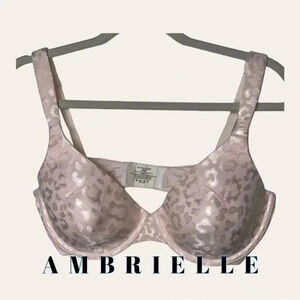 0610W. AMBRIELLE 36D PINK CHEETAH PRINT ADJUSTABLE STRAPS